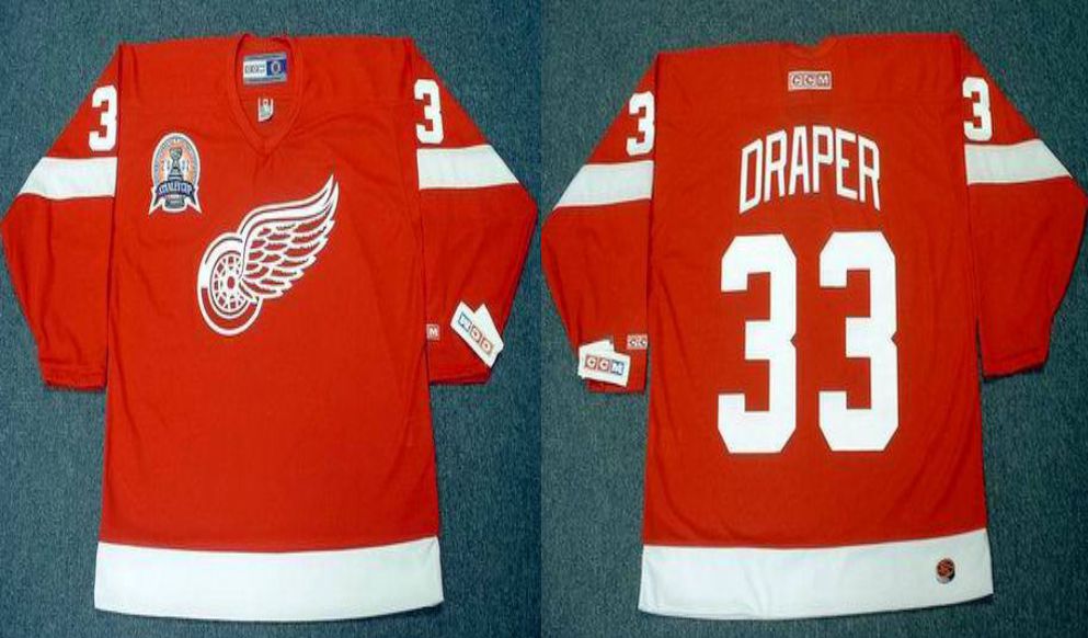2019 Men Detroit Red Wings 33 Draper Red CCM NHL jerseys